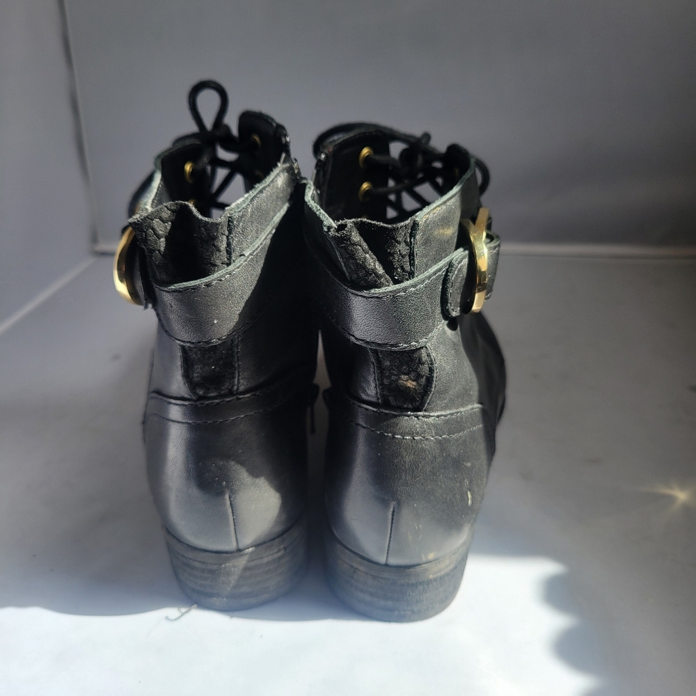 Aldo Lace Up Ankle Leather Boots Size 9 - Picture 4 of 6